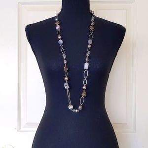 NWOT. Multiple Shapes/Colors/Materials Chained Necklace.